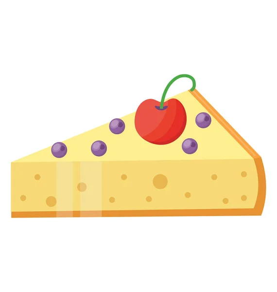 Klasszikus Sima Vanília Sajttorta Berry Áfonya Tetején — Stock Vector