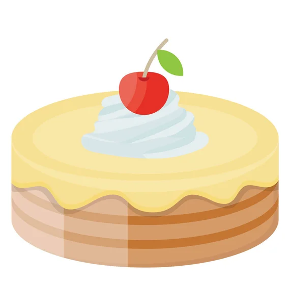 Pastel Tiramisú Con Crema Mantequilla Fresa Crema Batida Encima — Vector de stock