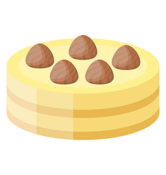 奶油蛋糕 香草味白巧克力 香草奶油蛋糕 — 图库矢量图片