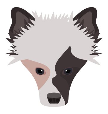 A hayvan sürüsü köpek doğurmak içinde siyah ve beyaz yüz, kenar kömür ocağı 