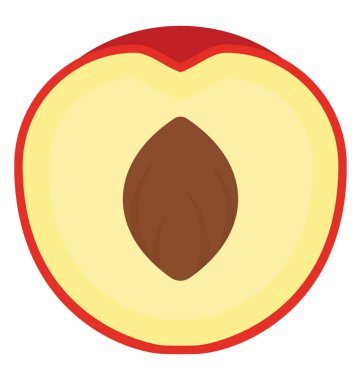 Yarım şeftali erik ile kesmek 