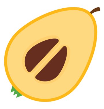 Yarım parça meyve tohumları ile kesme sapodilla