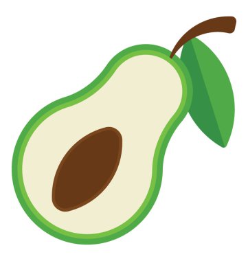 Bir yaprak ve tohum tasvir avokado ile taze meyve