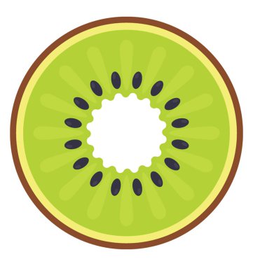 Bir taze yuvarlak şekil meyve kivi tasvir içinde küçük tohum olan