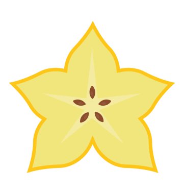 Meyve sahip bir yıldız kesilerek dilim heykelde carambola tohum