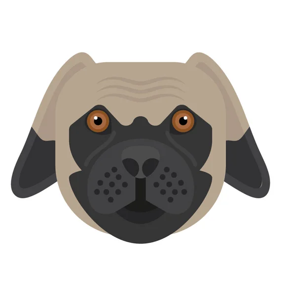 Wild Dog Ears Horrifying Face Black Color Boxer — Stock Vector