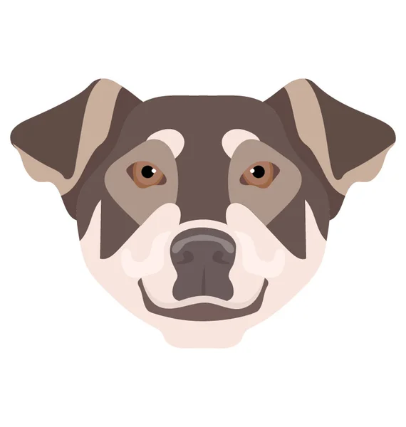 Perro Lindo Blanco Marrón Con Orejas Abajo Denotando Montaña Bernesa — Vector de stock