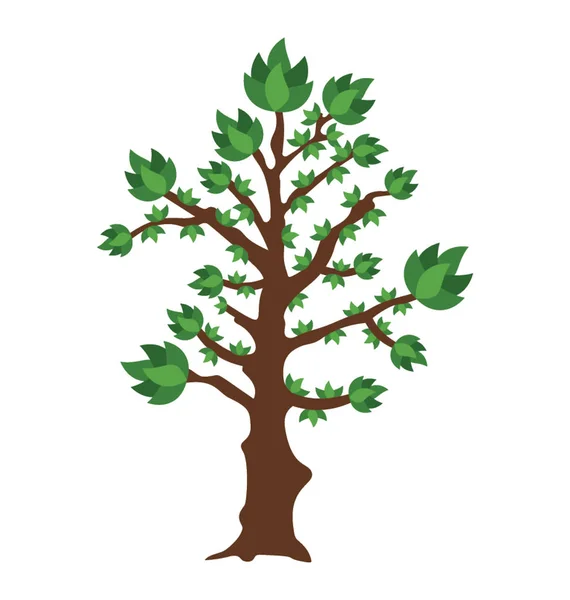Зеленое Дерево Листьями Графический Вектор Летних Деревьев — стоковый вектор