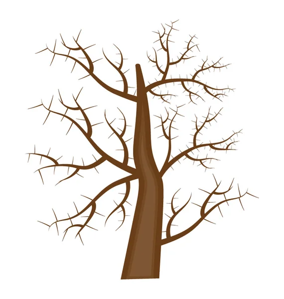 Pohon Telanjang Tanpa Daun Menyajikan Musim Gugur - Stok Vektor