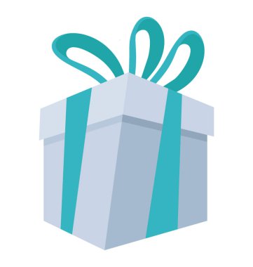 Düz simge vektör sarılmış hediye kutusu fikir sunma