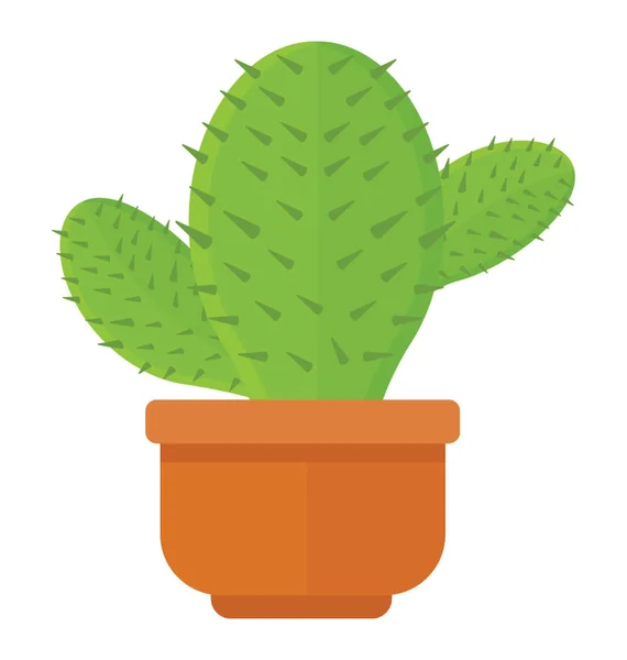 Pot Ayant Une Forme Plate Laisse Comme Cactus Poire Piquante — Image vectorielle