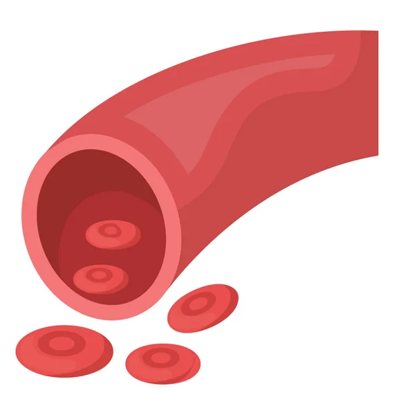 Pijp Vormige Bloedvat Met Bloedstolsels Ter Aanduiding Van Slagader — Stockvector