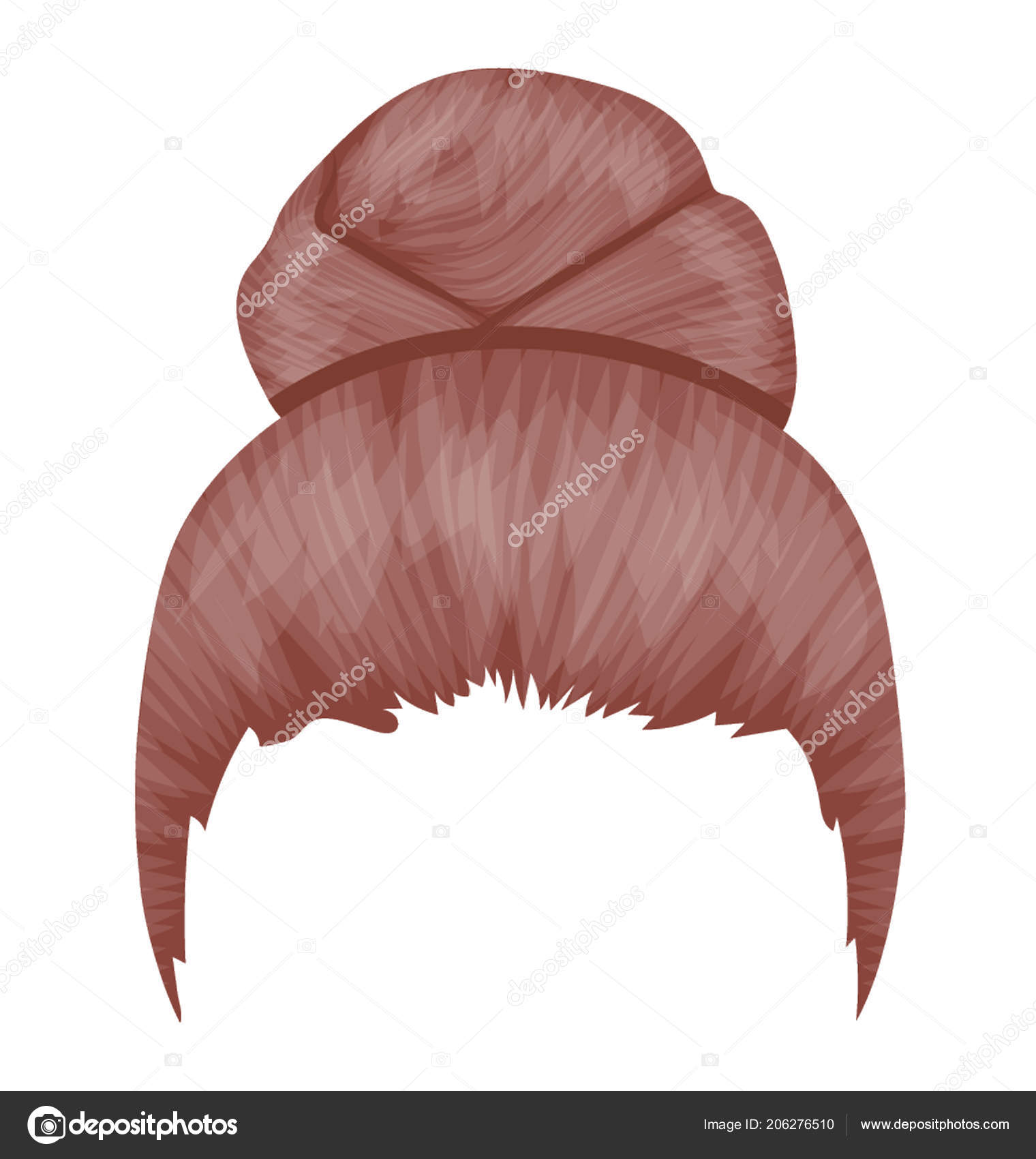 Girl Front Side Hairstyle Knotted High Bun Fringes Forehead Stock Vector  Image by ©vectorsmarket #206276510