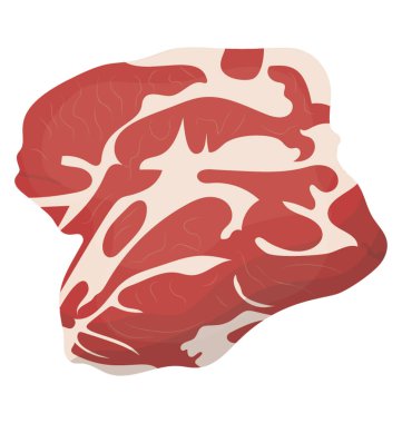 Bu parça biftek tasvir eden beyaz yağlı madde ile kırmızı bir köfte 