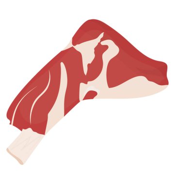 Kırmızı et foreshank simgeleyen yağ ile küçük bir parça 