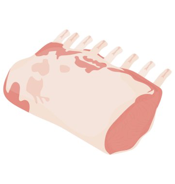 Parça deri tabakası ile kırmızı etten kaburga eti 