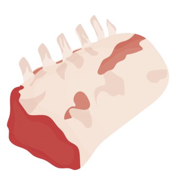 Parça deri tabakası ile kırmızı etten kaburga eti 