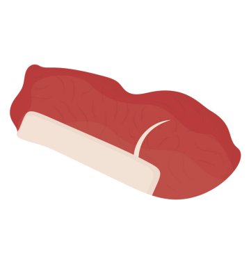 Bir dilim biftek silindir şeklinde, devon et, kırmızı et