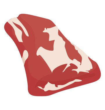 Kırmızı et foreshank simgeleyen yağ ile küçük bir parça 