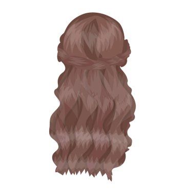 Şelale örgü simgesini ifade eden saç stilini gösteren bir simge