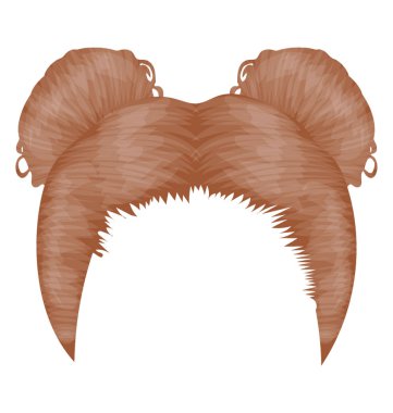 İki yan yüksek çörek yer buns simgesini ifade eden yüz saçaklar ile