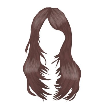 Kız uzun saç belirtir tüy için dalgalı saçlar adımlarla simgesi kesmek