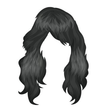 Kız uzun saç belirtir tüy için dalgalı saçlar adımlarla simgesi kesmek