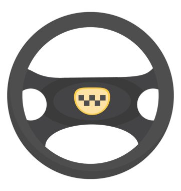 Taksi Servisi simgesini ifade eden orta onay etiketi ile direksiyon araba