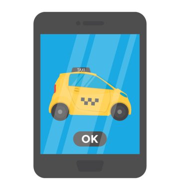 Ekranında e-selamlama uygulama için mantıklı, taksi ile mobil uygulaması