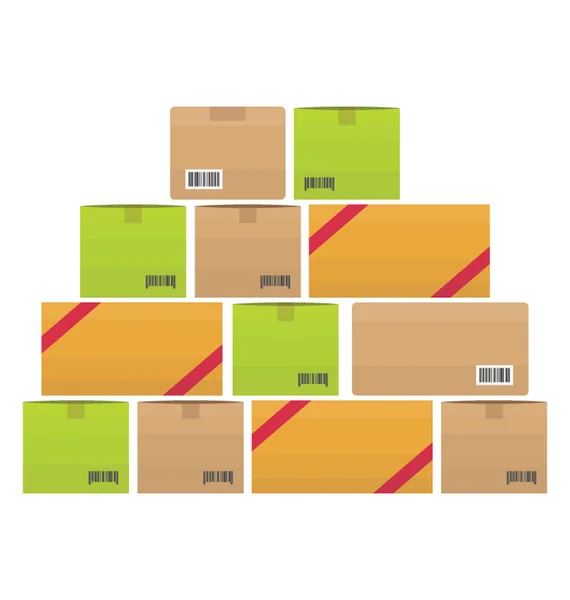 Support Rempli Réglage Symétrique Boîtes Présentant Icône Unité Stockage — Image vectorielle
