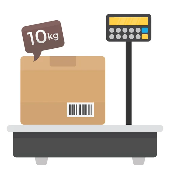 Een Machine Gewicht Voor Pakketten Een Icoon Van Gewicht Schaal — Stockvector
