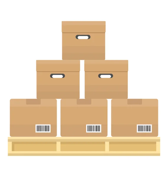 Boxen Die Einem Symmetrischen Symbol Für Das Paket Platziert Sind — Stockvektor