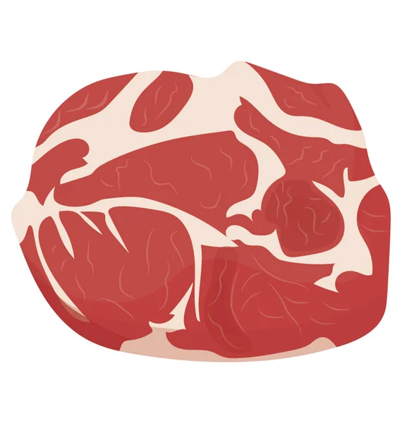 Pastel Carne Redondo Con Sustancia Grasa Blanca Que Representa Carne — Archivo Imágenes Vectoriales