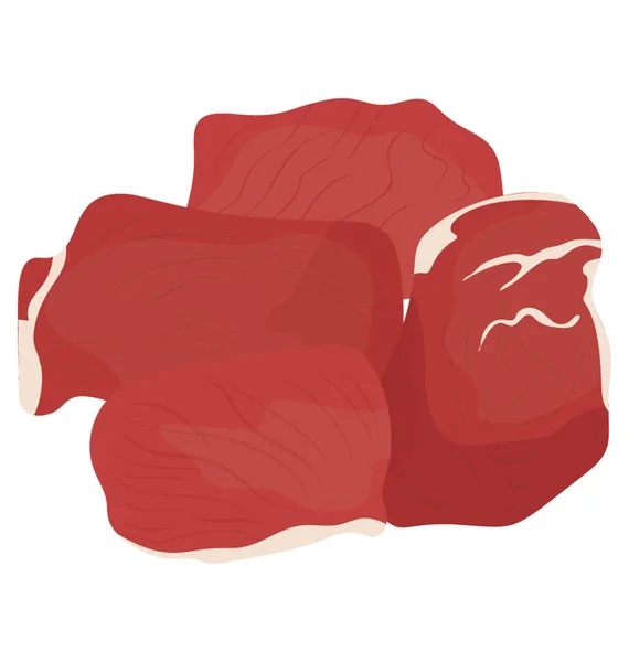 生の形を象徴するシチュー ステーキの赤肉 — ストックベクタ