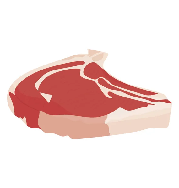 Ein Rotes Fleisch Einer Lammkeule Das Lammkotelett Darstellt — Stockvektor