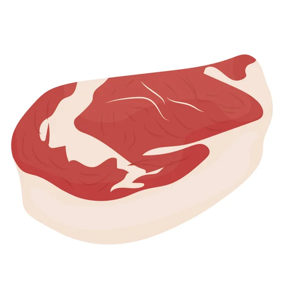 チャンク ステーキを描いたそれに白い脂肪性物質と赤いミートローフ — ストックベクタ