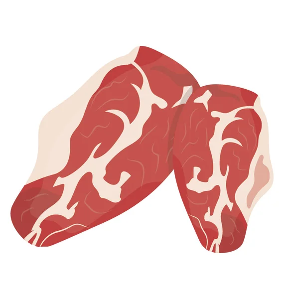 Tagli Carne Rossa Dal Retro Dell Animale Raffiguranti Una Bistecca — Vettoriale Stock