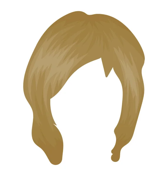 Kis Oldalon Fricska Váll Első Rövid Hossza Bob Haircut Ikon — Stock Vector