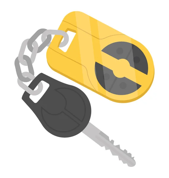 Цветное Брелочное Кольцо Ключами Автомобиля Концепция Значка Брелока Такси — стоковый вектор