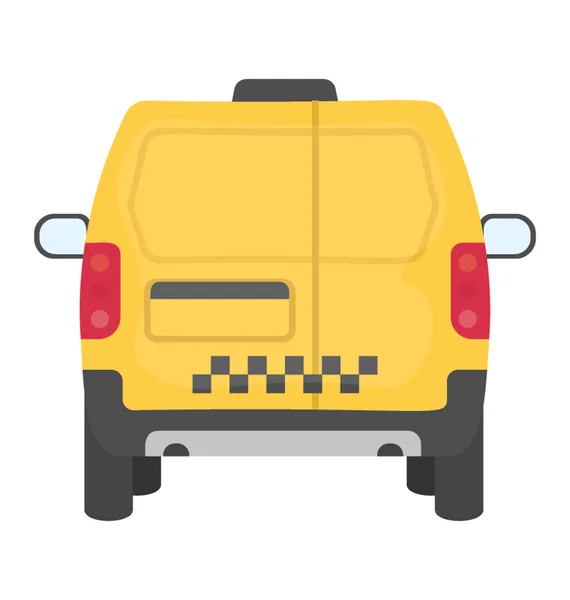 Veículo Cor Cabina Convencional Com Etiqueta Marcada Denotando Ícone Táxi — Vetor de Stock