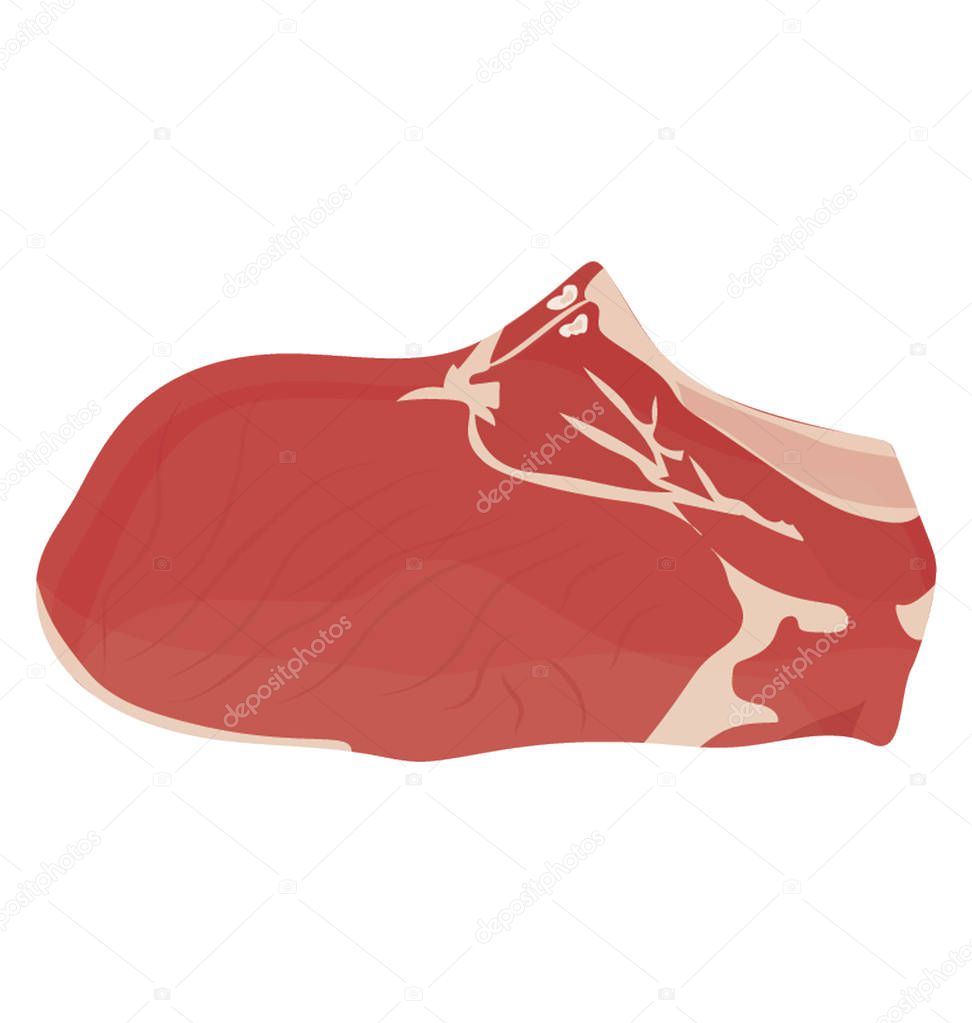 Flat icon of red meat boneless, devon meat 