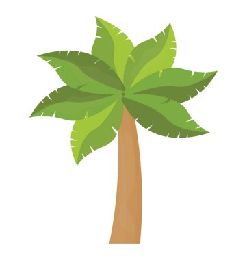 Tropikal palmiye ağacı düz simgesi tasarım 