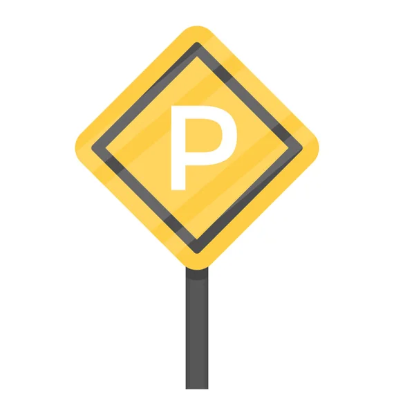 Straßensymbol Mit Alphabet Das Parkzeichen Symbol Kennzeichnet — Stockvektor