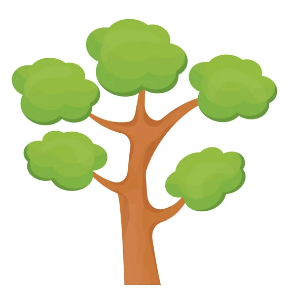Kahverengi Kök Yeşil Ağaç Koloniler Halinde Yapılandırılmış Yaprak Hangmans Karaağaç — Stok Vektör