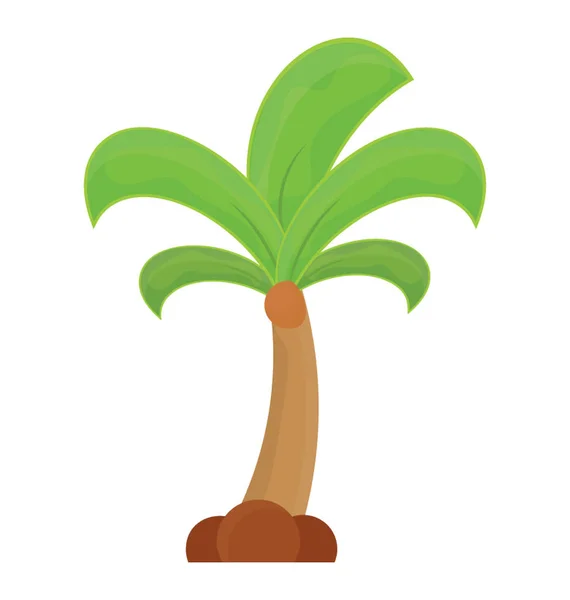 Árbol Tropical Con Hojas Forma Mano Que Muestra Palmera — Vector de stock