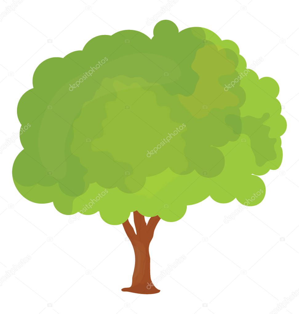 Tree with single leaf structure as one leaf on one stem, this is apple tree icon 