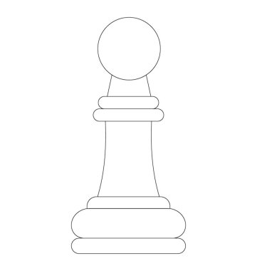 Ortak satranç parça ben satranç piyon simgesini ifade eden ballhead ile biten e uzun şekil