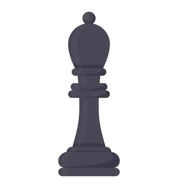チェスのビショップのアイコンを示す端にドームのような司教の帽子と長いチェスの駒 — ストックベクタ