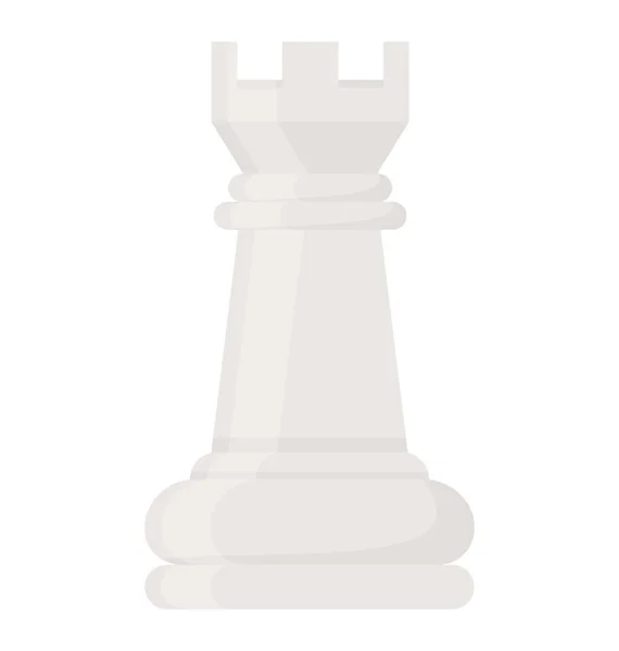 Шахматная Фигура Средневековой Крышей Форта Фигура Голове Обозначающая Икону Шахматной — стоковый вектор