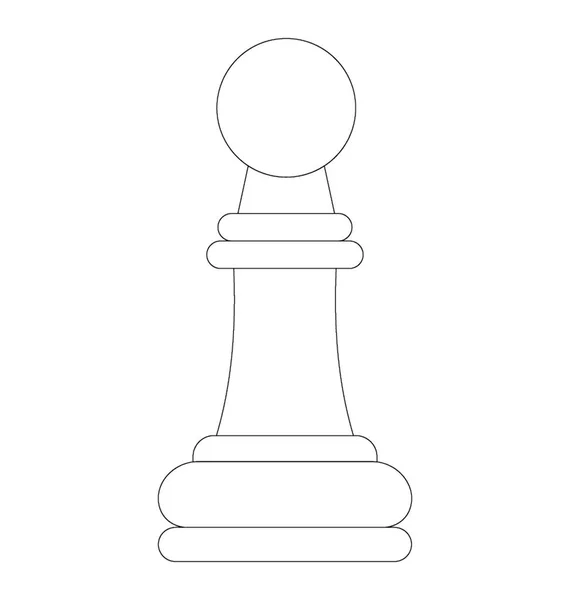 Common Chess Piece Long Shape Ending Ballhead Denoting Chess Pawn — Stock Vector